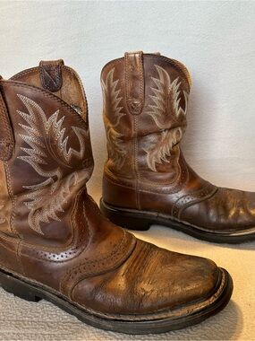 Ariat Men's 9D Brown Leather Western Work Boots